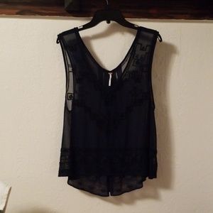 Gorgeous Free People Beaded Loose Fitting Blouse